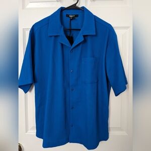 Fashion Nova Blue Casual Button Down Shirt